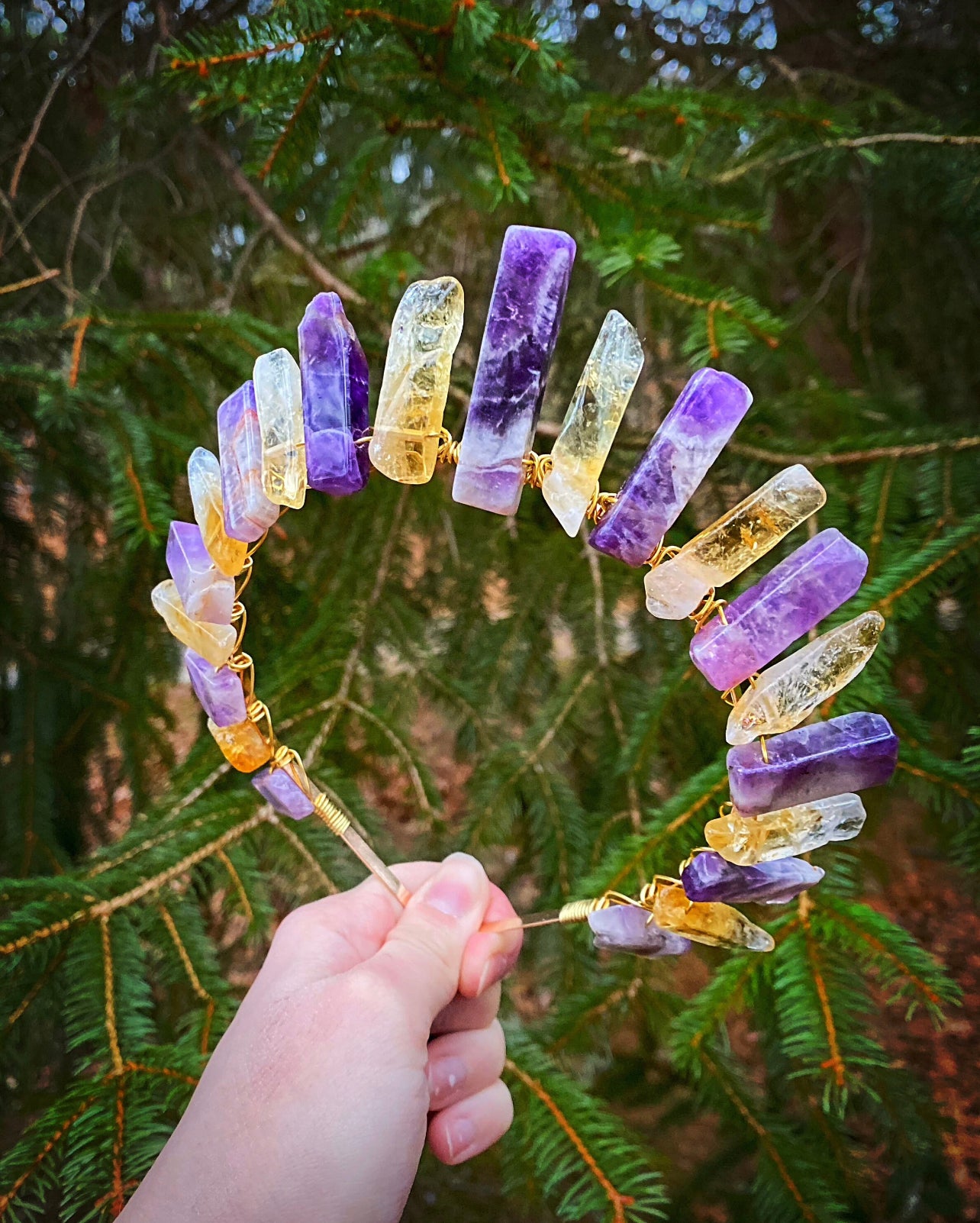 The Amethyst-Citrine Witch Crystal Crown