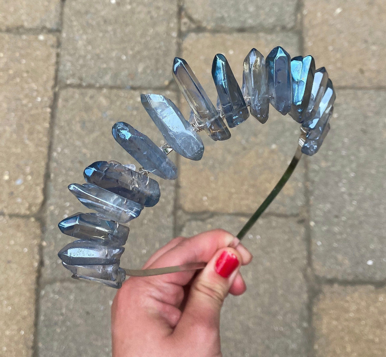 The Blue Aura Quartz Witch Crystal Crown
