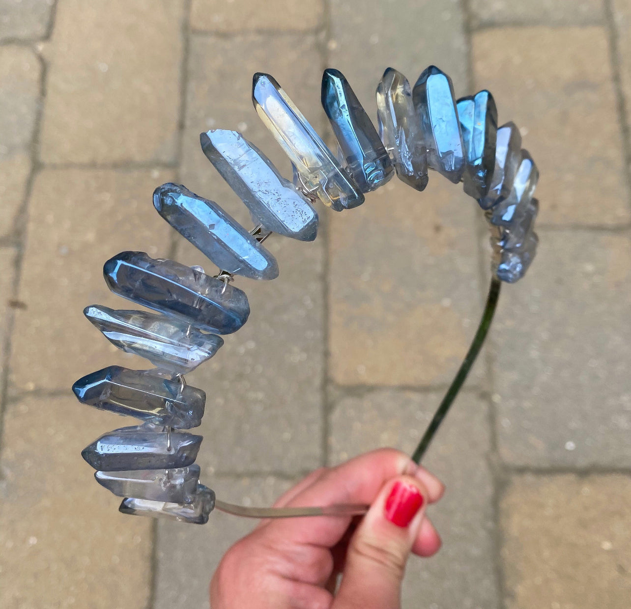The Blue Aura Quartz Witch Crystal Crown