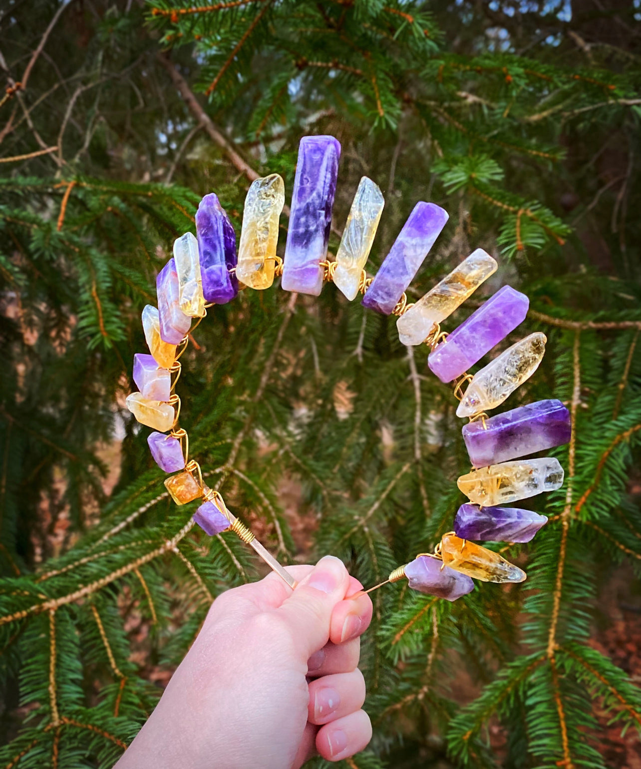 The Amethyst-Citrine Witch Crystal Crown