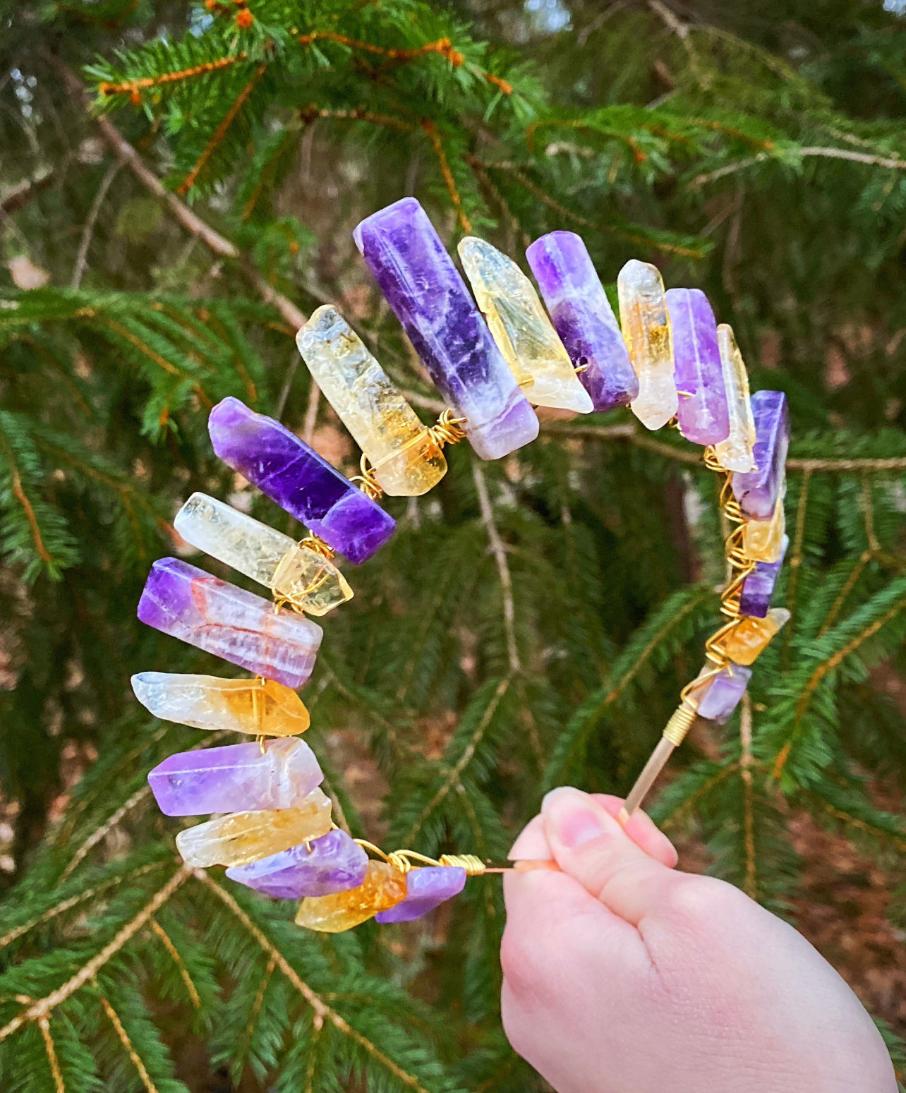 The Amethyst-Citrine Witch Crystal Crown