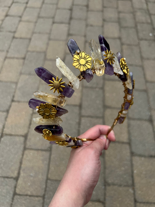 The Wildflower Amethyst and Citrine Crystal Crown