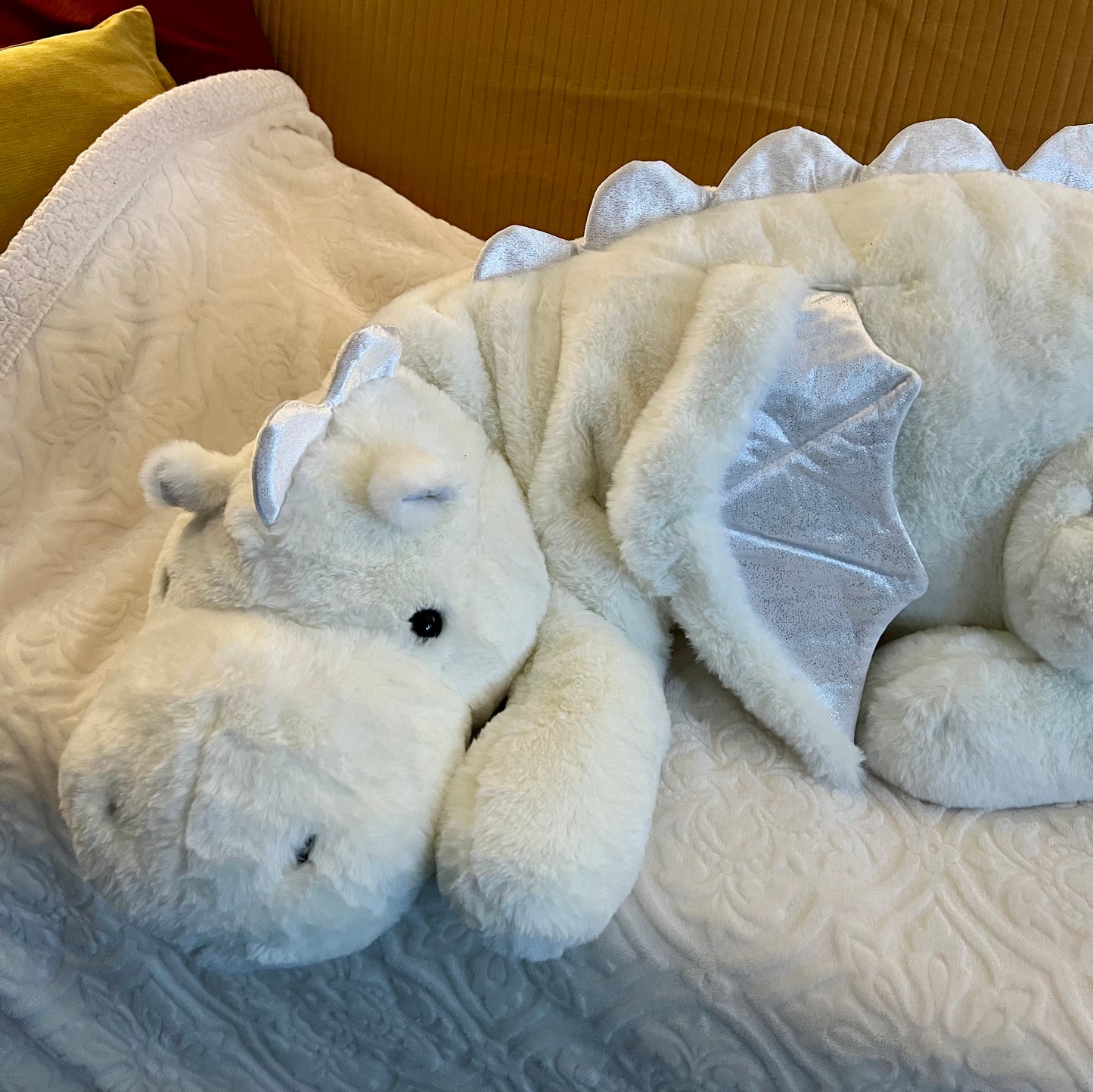 PREORDER - Jumbo White Lotus Snuggle Dragon Familiar Plushie - 59 inches