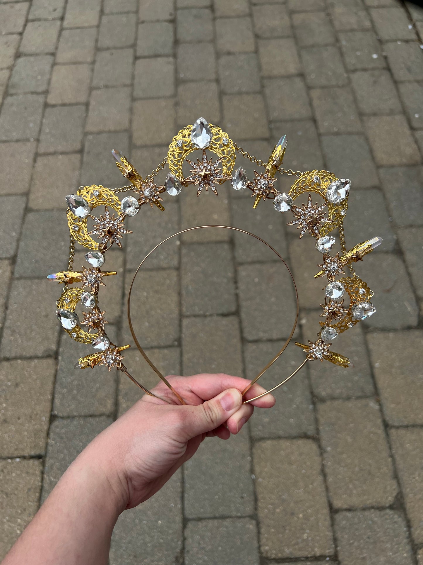 The Gilded Star Angel Aura Quartz Crystal Crown