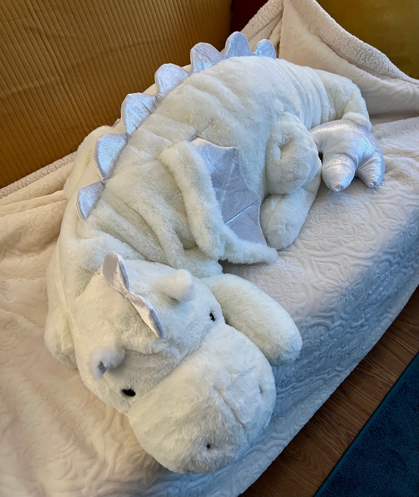 PREORDER - Jumbo White Lotus Snuggle Dragon Familiar Plushie - 59 inches