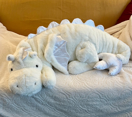 PREORDER - Jumbo White Lotus Snuggle Dragon Familiar Plushie - 59 inches