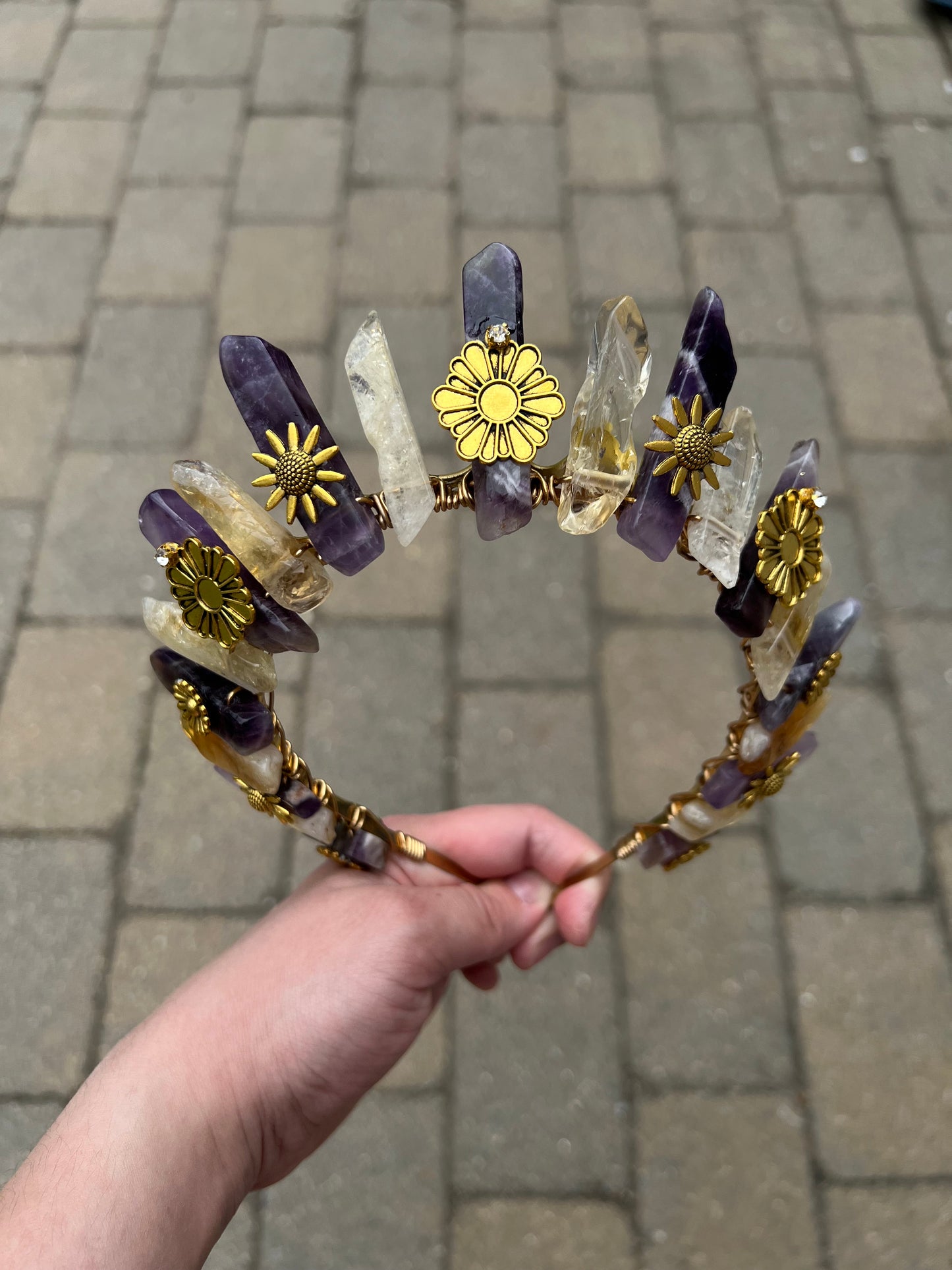 The Wildflower Amethyst and Citrine Crystal Crown