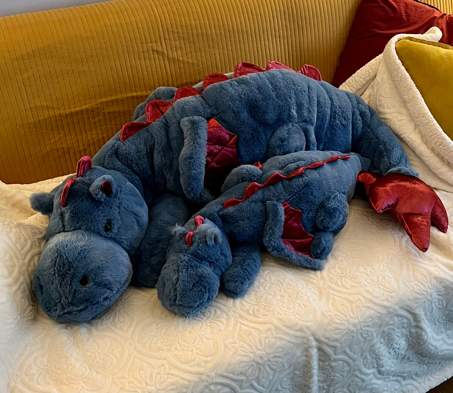 PREORDER - Jumbo Strawberry Snuggle Dragon Familiar Plushie - 59 inches