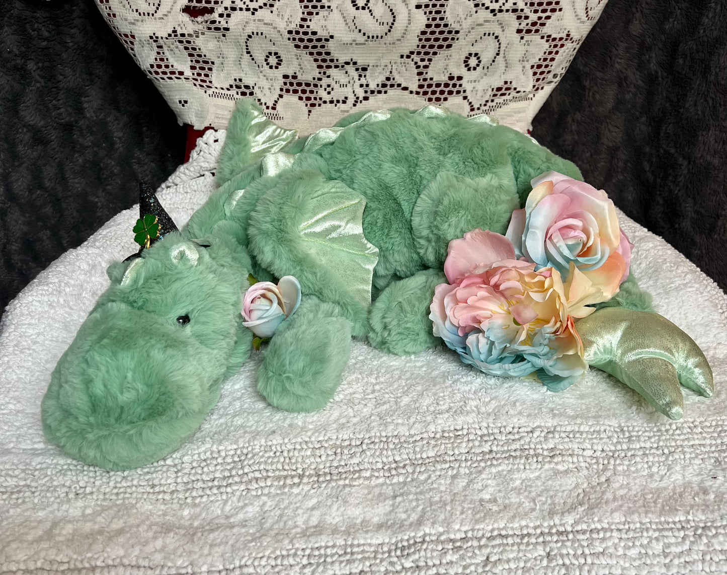 PREORDER - Clover Snuggle Dragon Plushie Familiar - 35 inches