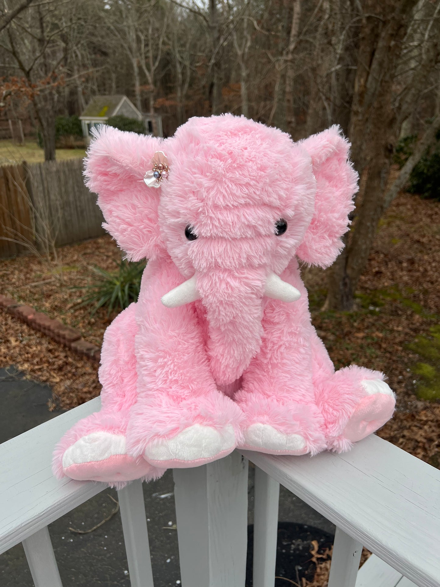 READY TO SHIP - Bejeweled Baby Wooly Mammoth Plushie - Pink