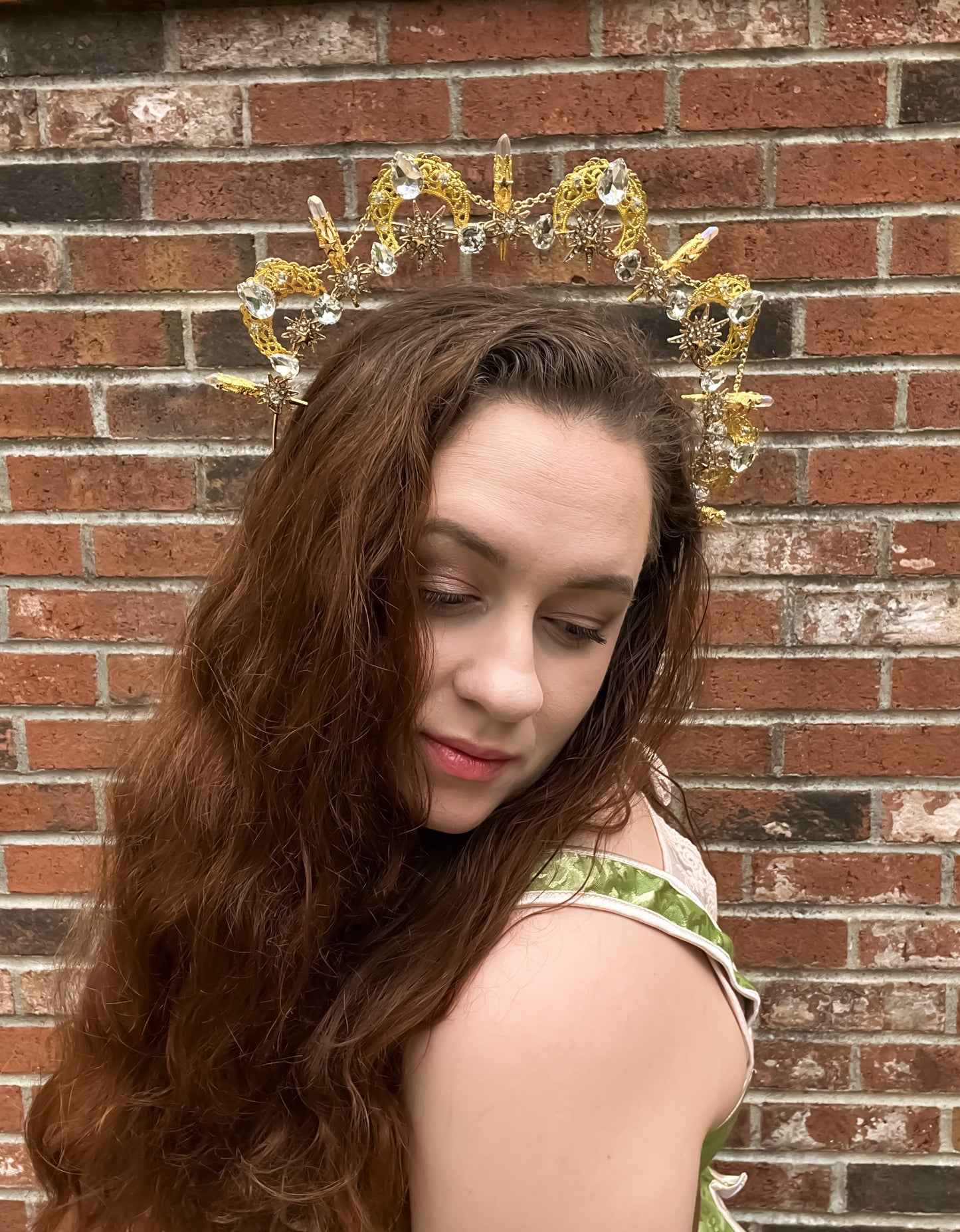 The Gilded Star Angel Aura Quartz Crystal Crown