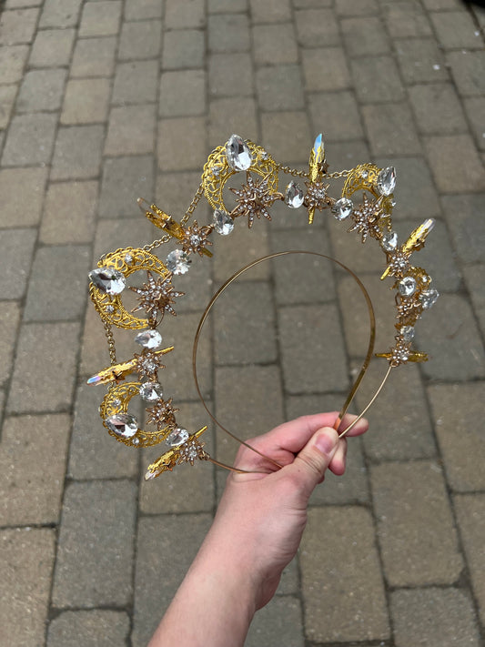 The Gilded Star Angel Aura Quartz Crystal Crown