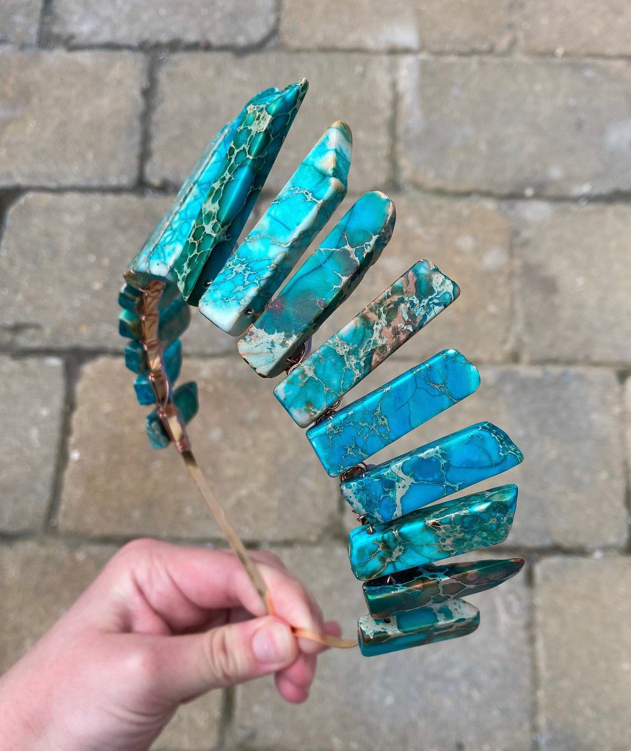 The Teal Imperial Jasper Witch Crystal Crown