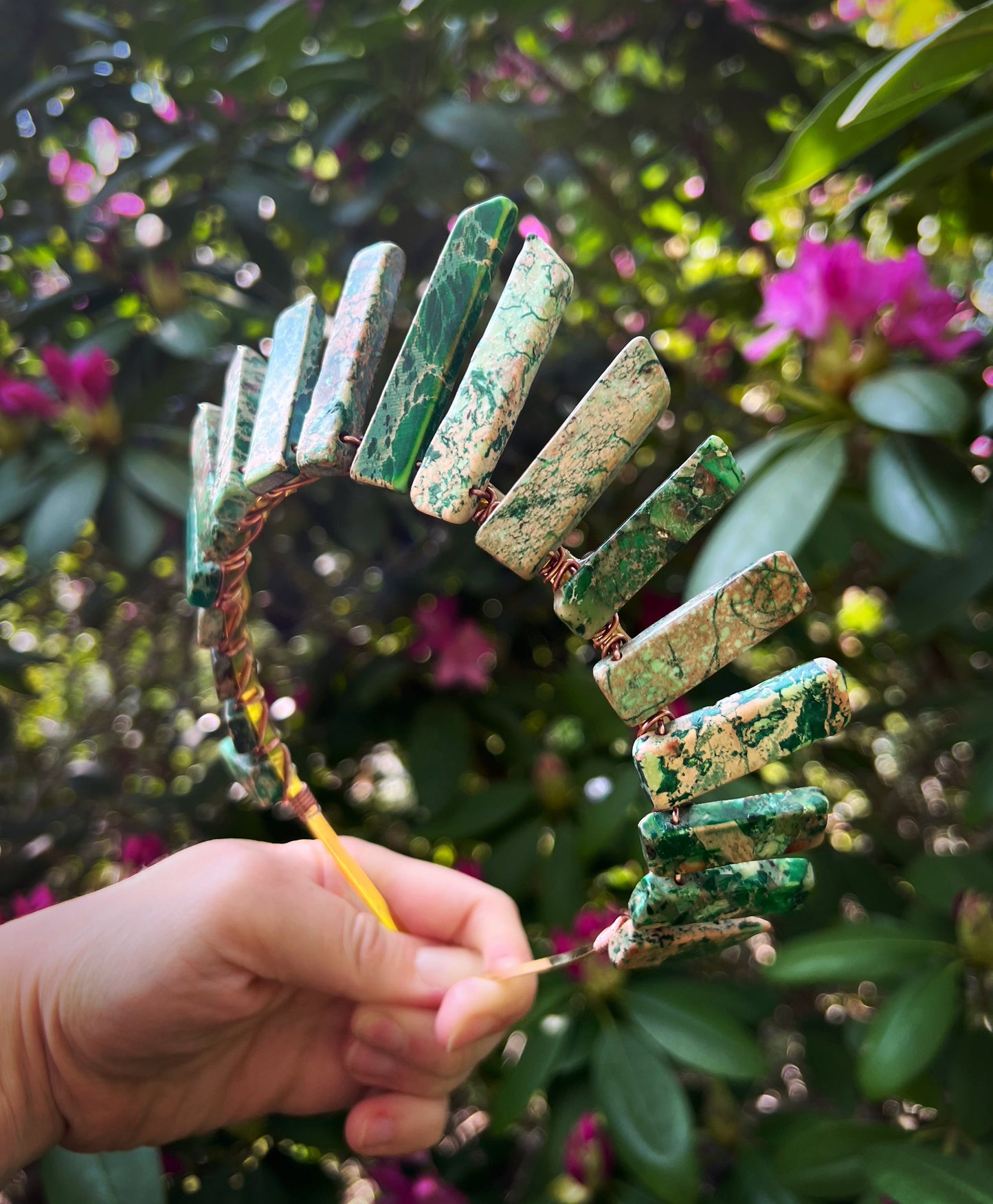 The Green Jasper Witch Crystal Crown