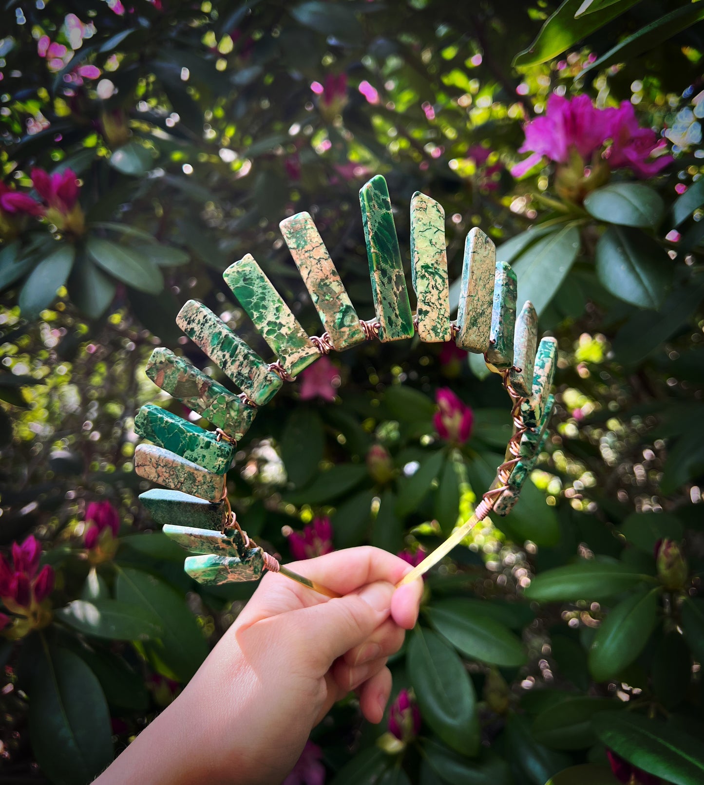 The Green Jasper Witch Crystal Crown