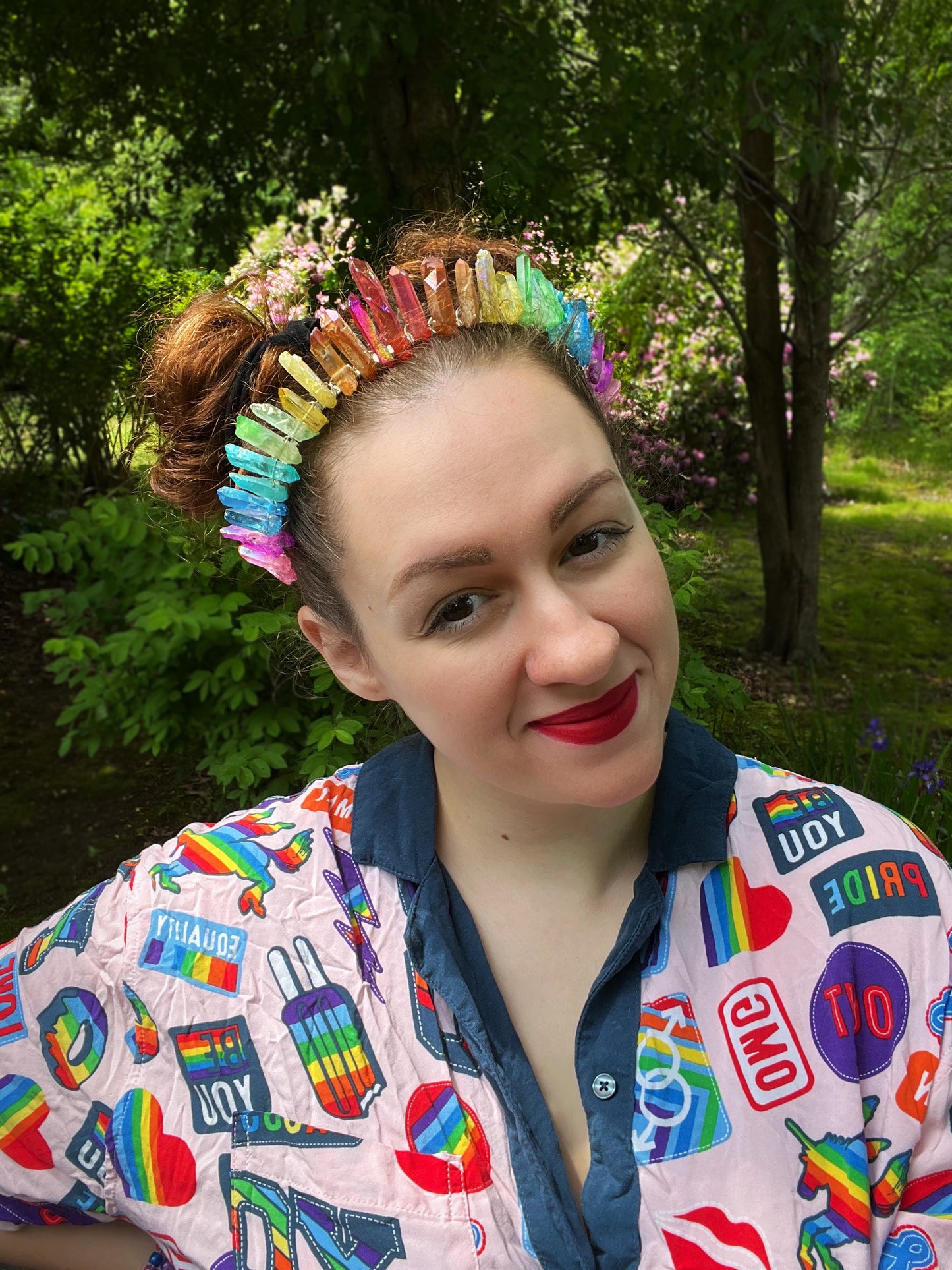 The Rainbow Ombré Crystal Crown