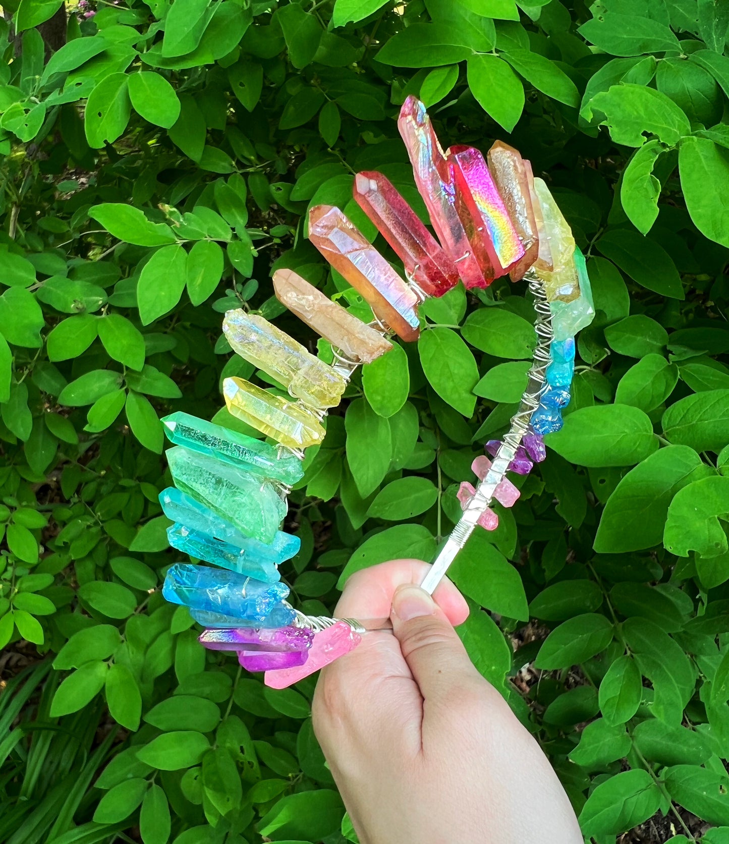 The Rainbow Ombré Crystal Crown