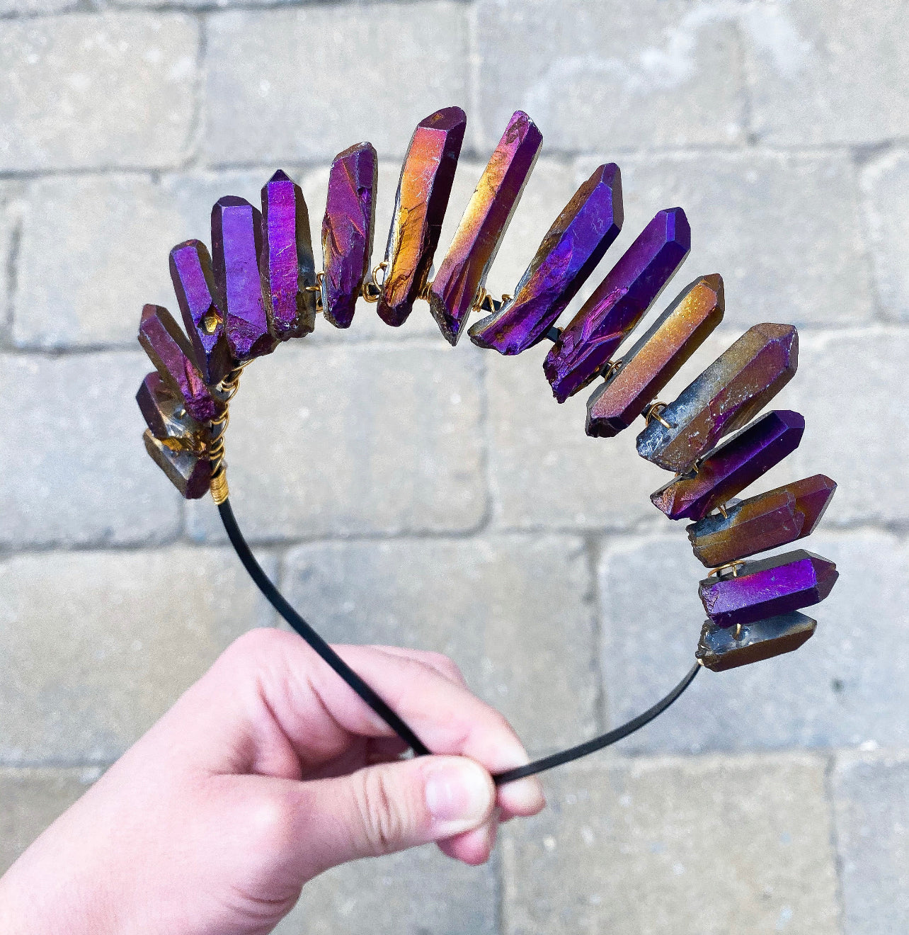 The Purple Titanium Quartz Witch Crystal Crown