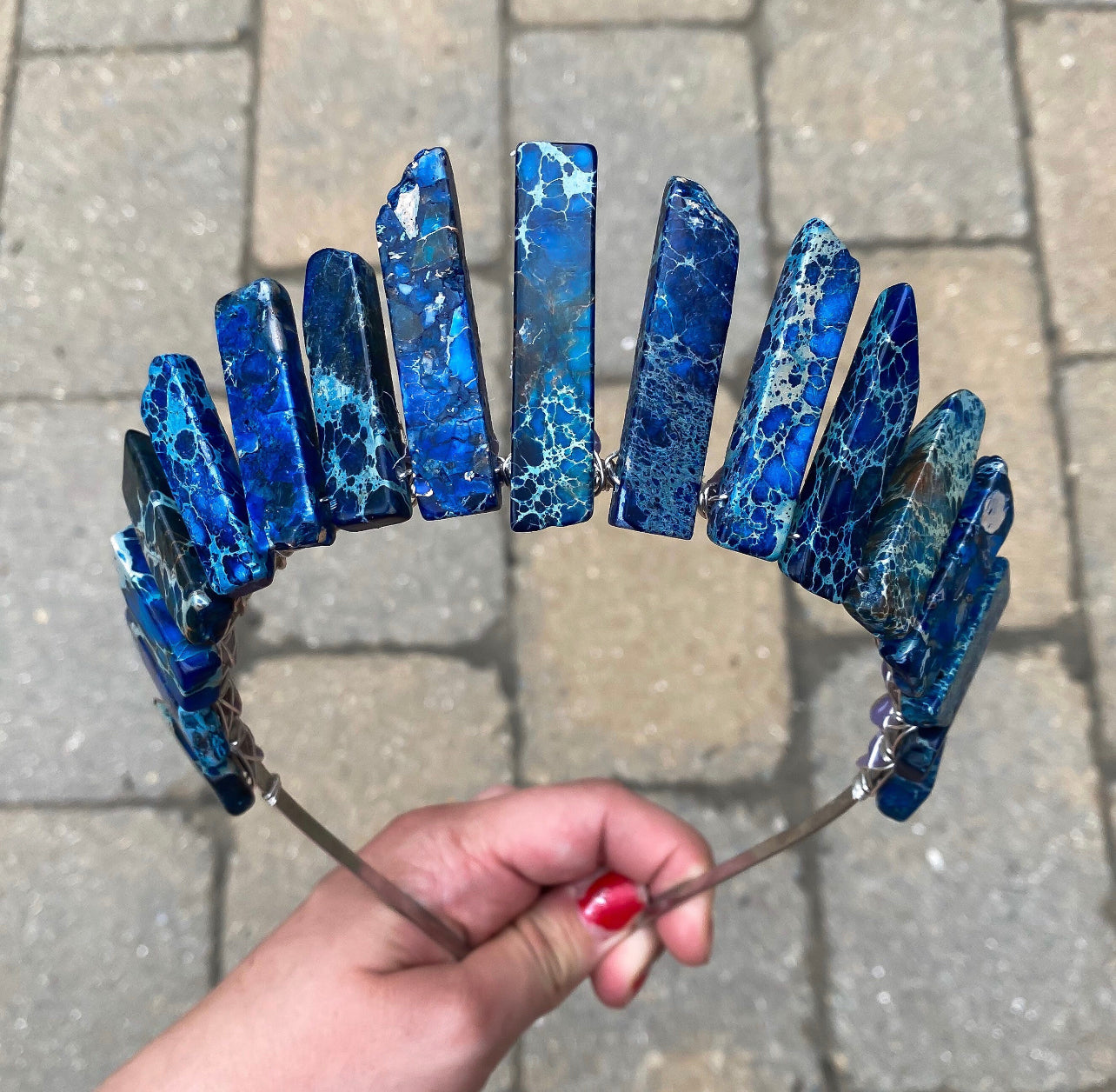 The Dark Blue Imperial Jasper Witch Crystal Crown