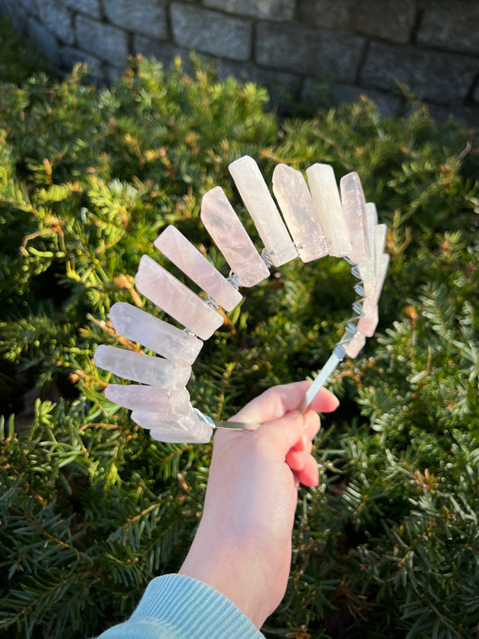 The Rose Quartz Witch Crystal Crown