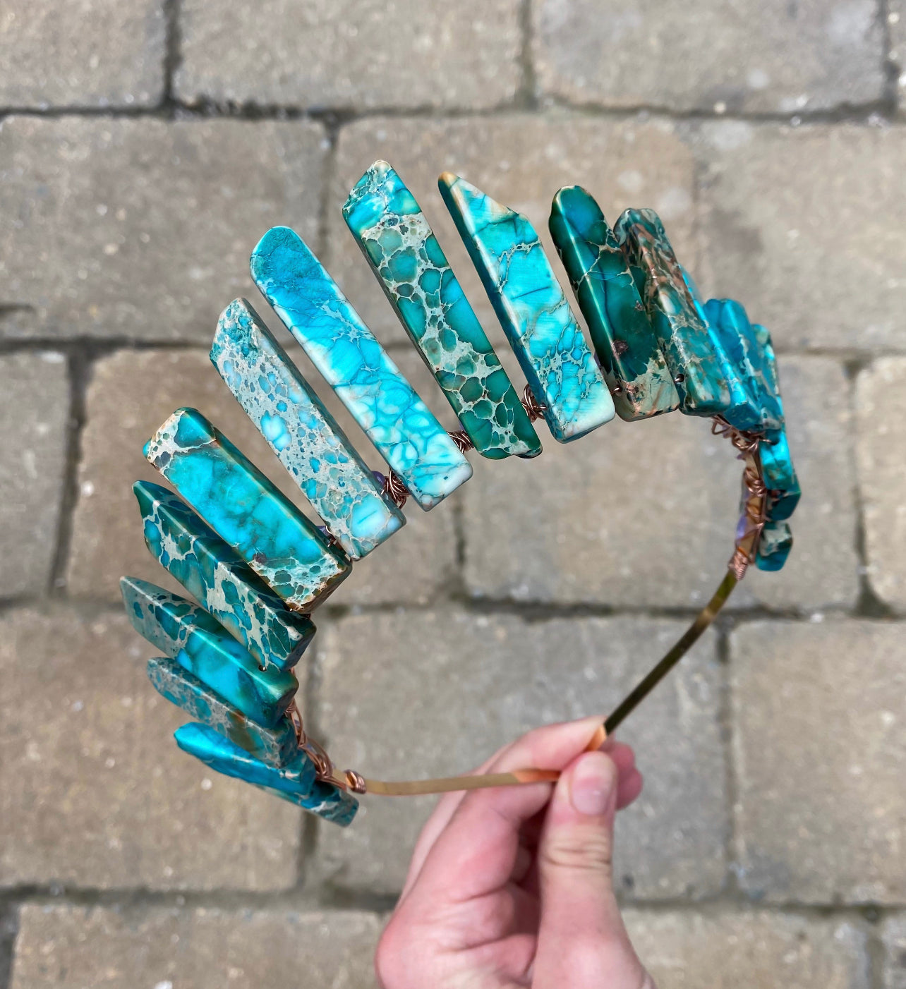 The Teal Imperial Jasper Witch Crystal Crown