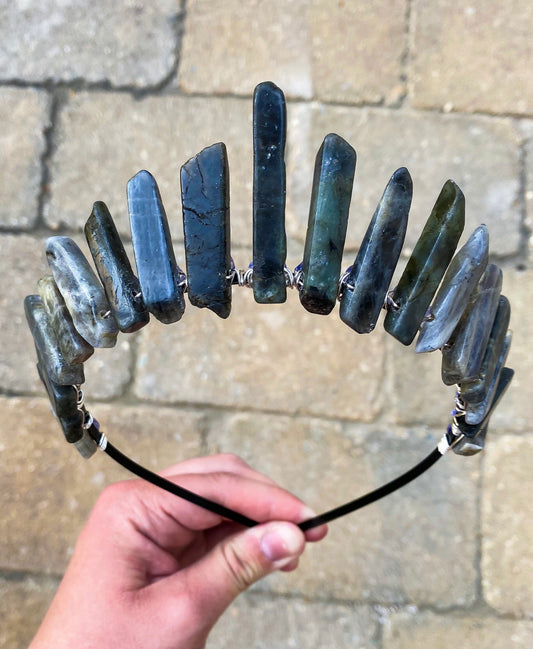 The Labradorite Witch Crystal Crown