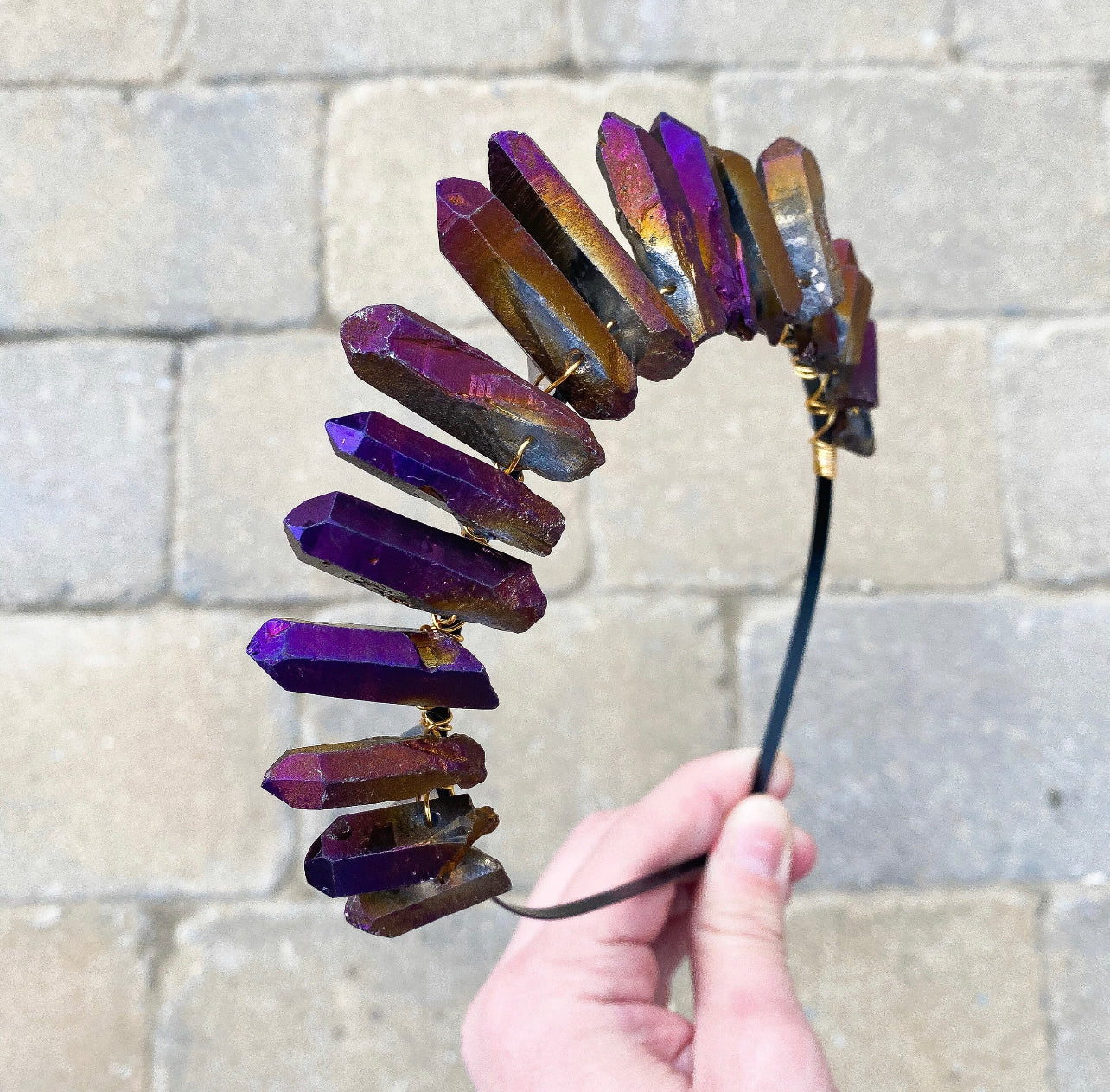 The Purple Titanium Quartz Witch Crystal Crown