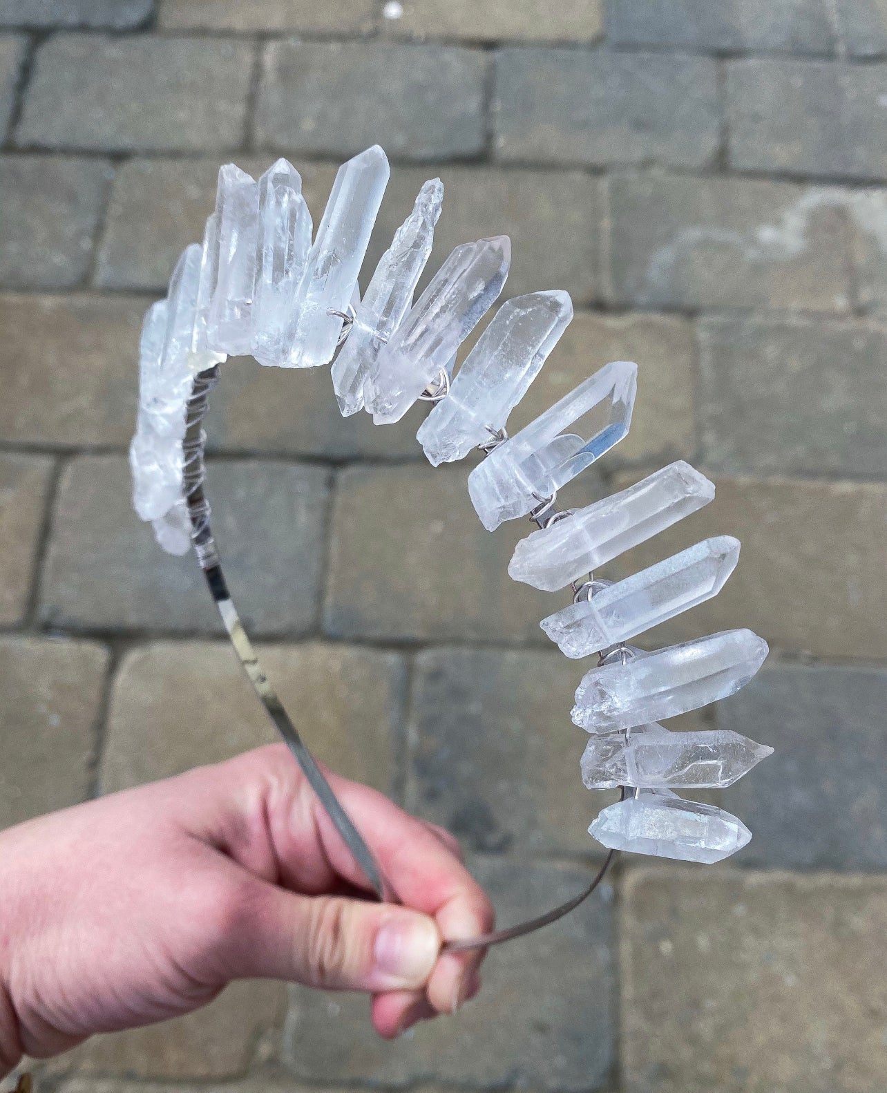 The Raw Clear Quartz Witch Crystal Crown