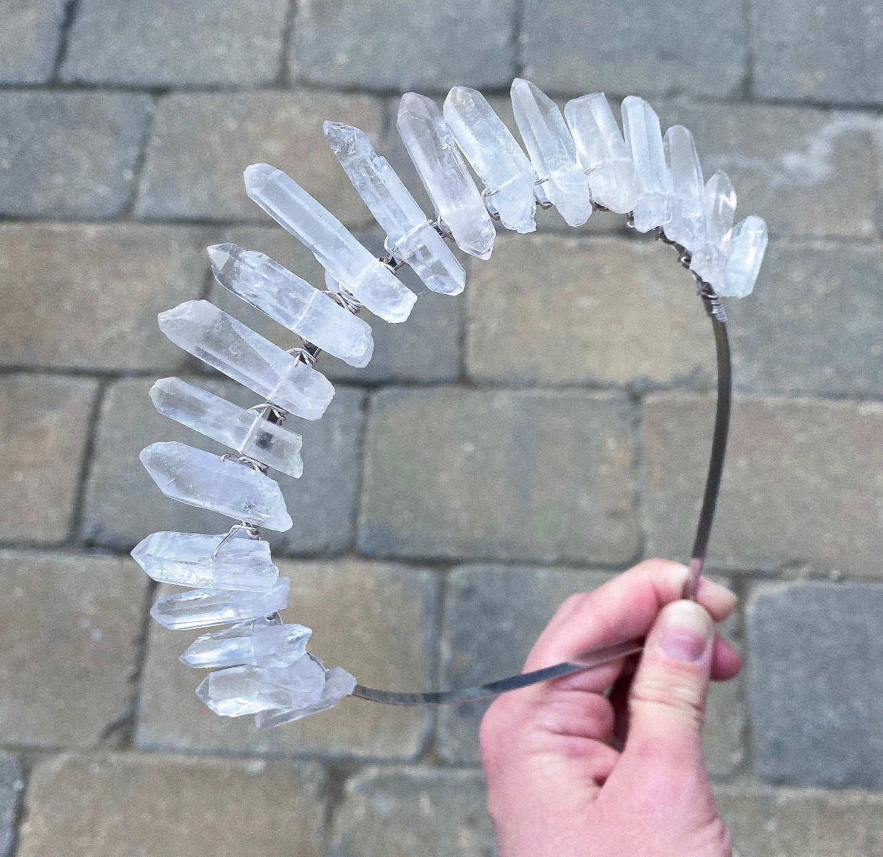 The Raw Clear Quartz Witch Crystal Crown