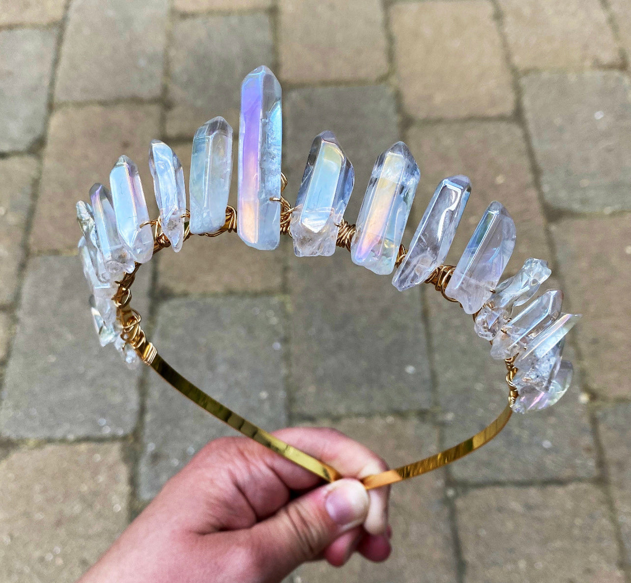 Aura Quartz Crystal authentic Crown