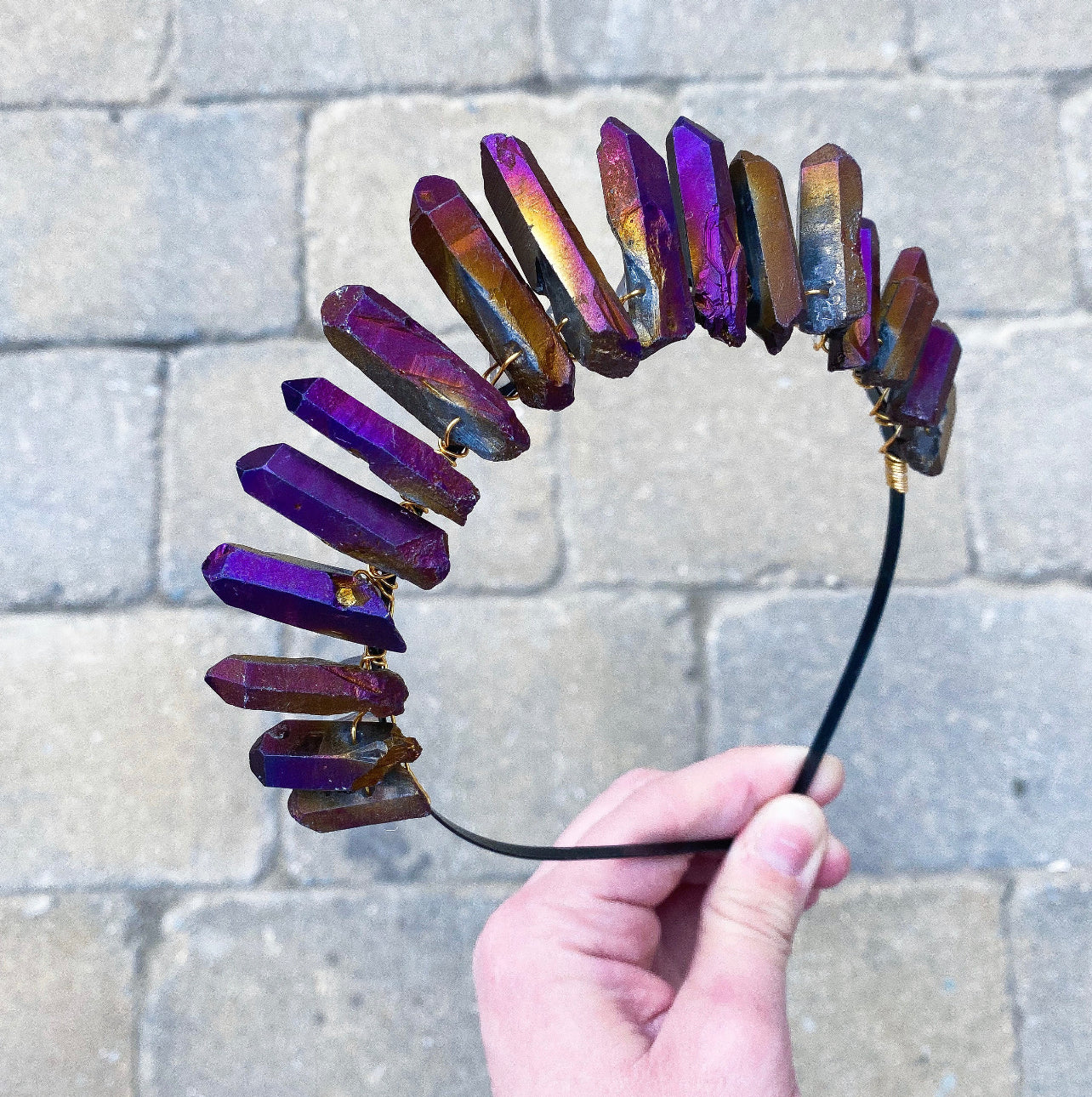 The Purple Titanium Quartz Witch Crystal Crown