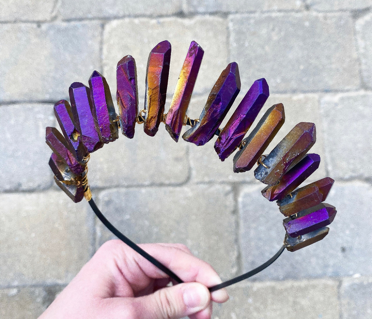 The Purple Titanium Quartz Witch Crystal Crown