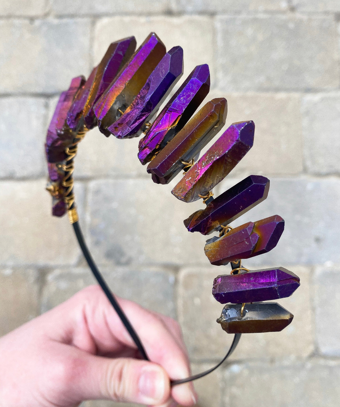 The Purple Titanium Quartz Witch Crystal Crown