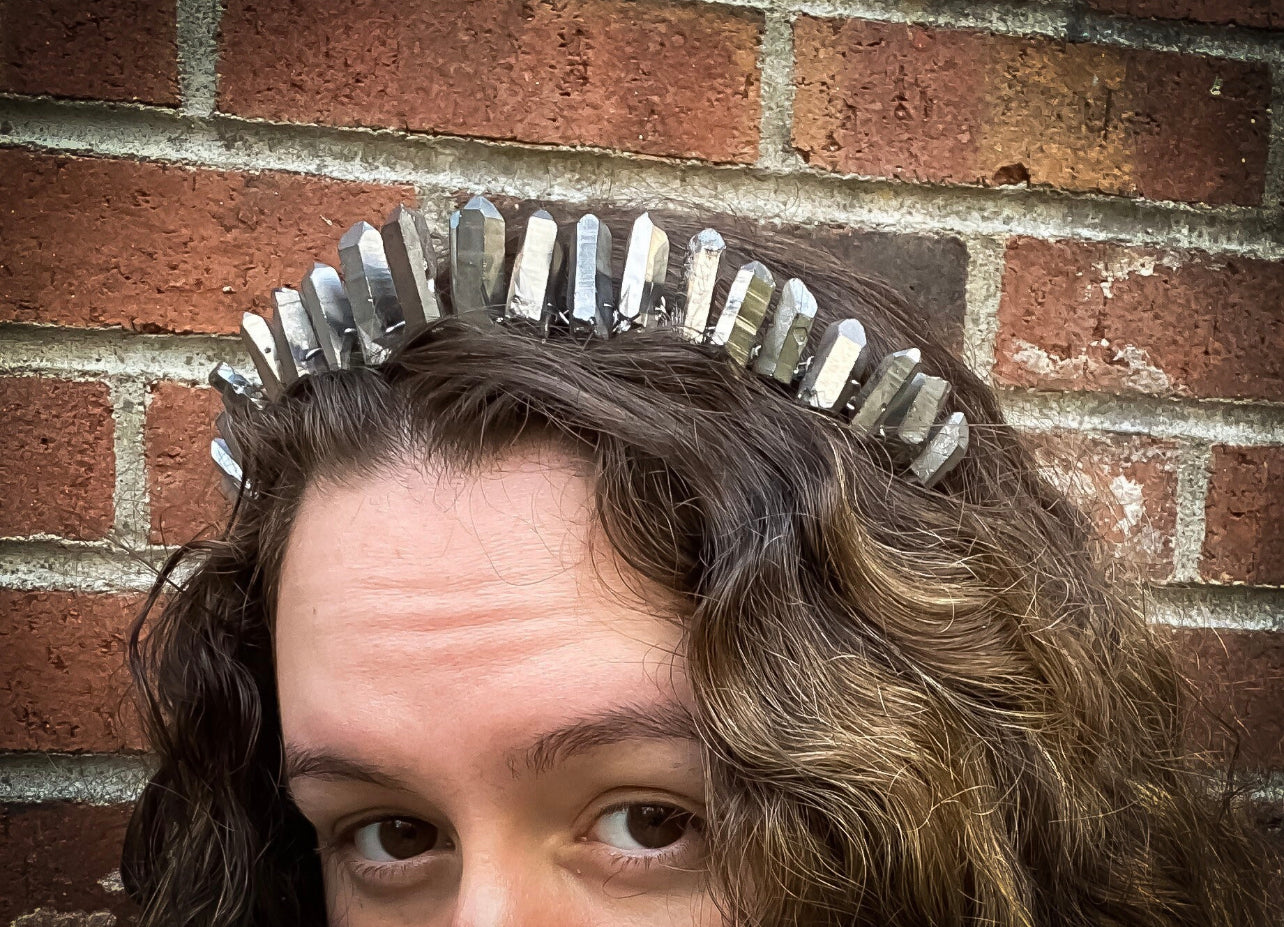 The Silver Titanium Quartz Witch Crystal Crown