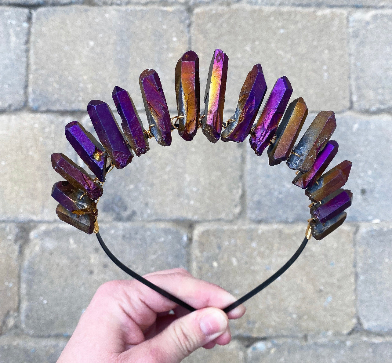 The Purple Titanium Quartz Witch Crystal Crown