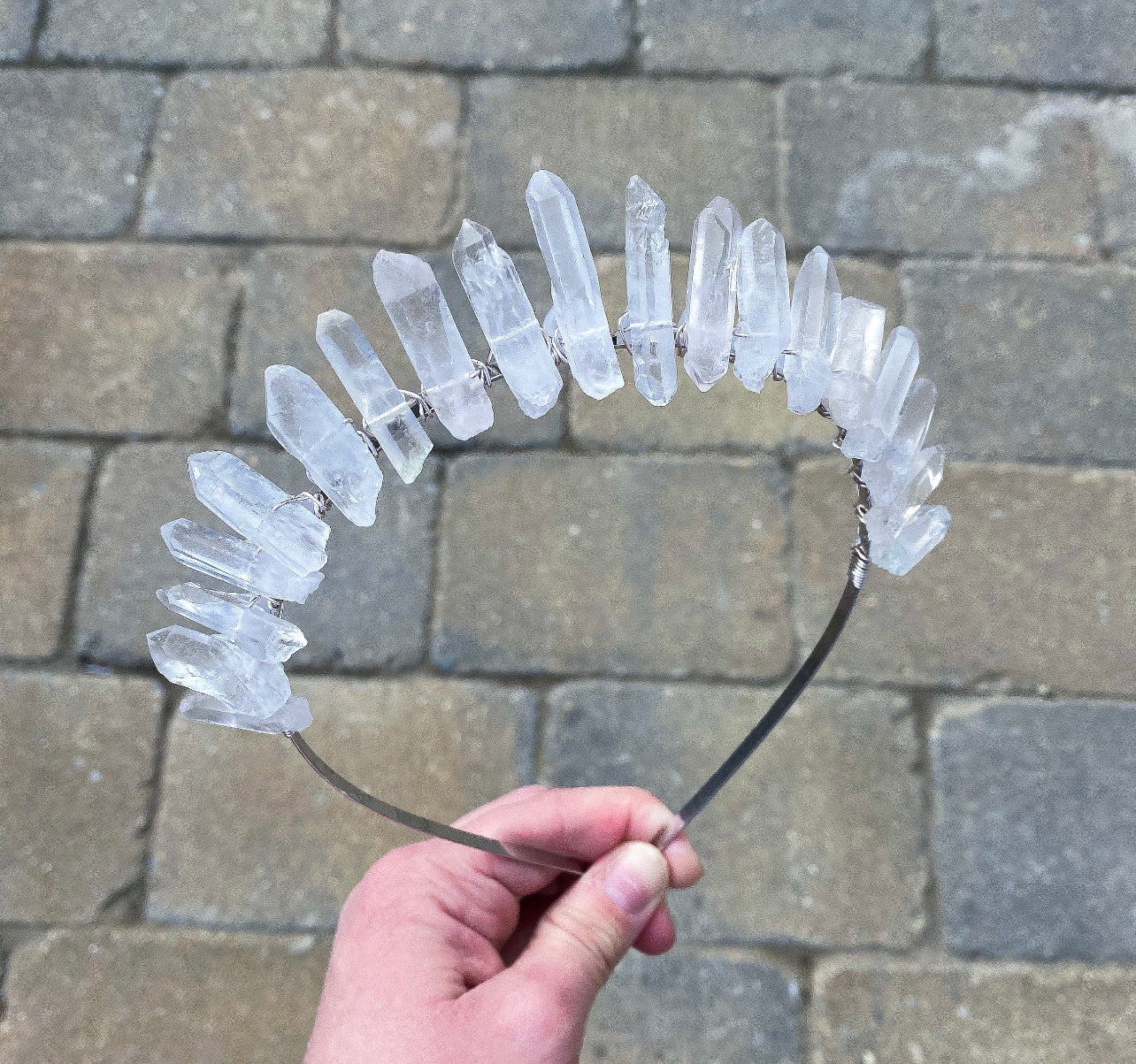 The Raw Clear Quartz Witch Crystal Crown