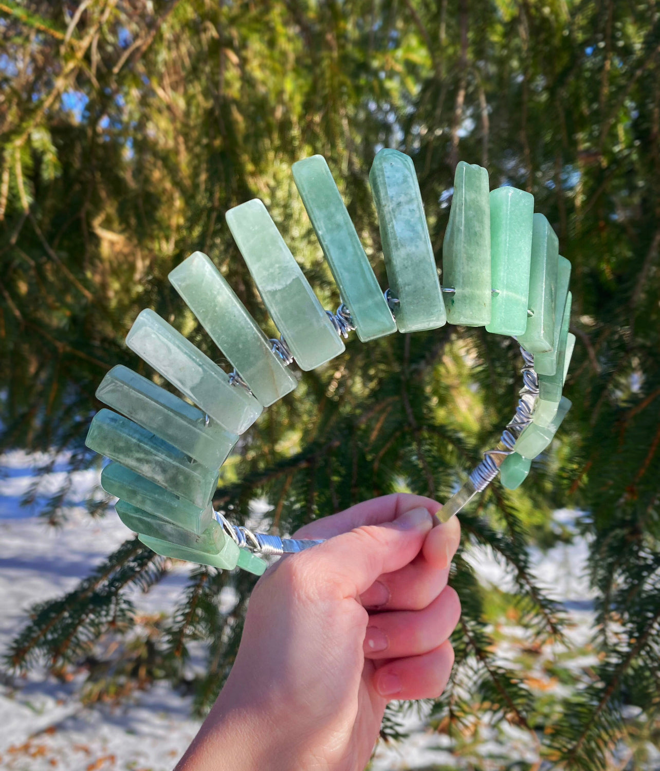 The Aventurine Witch Crystal Crown