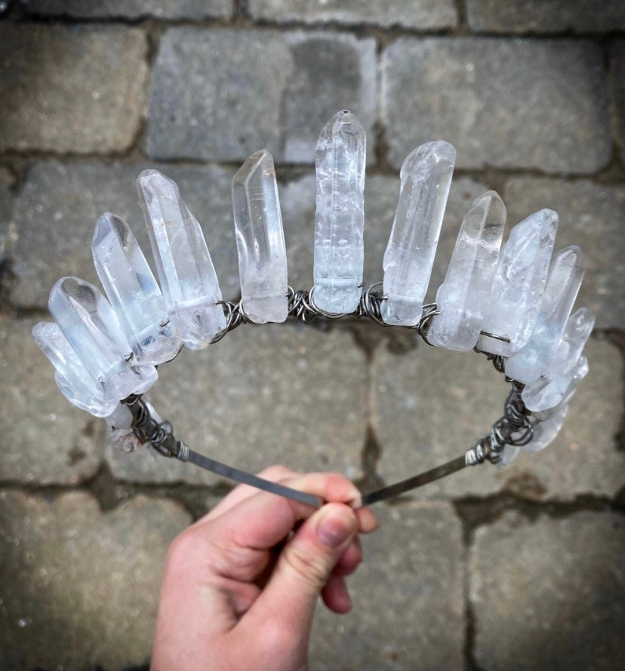 The Polished Clear Quartz Witch Crystal Crown
