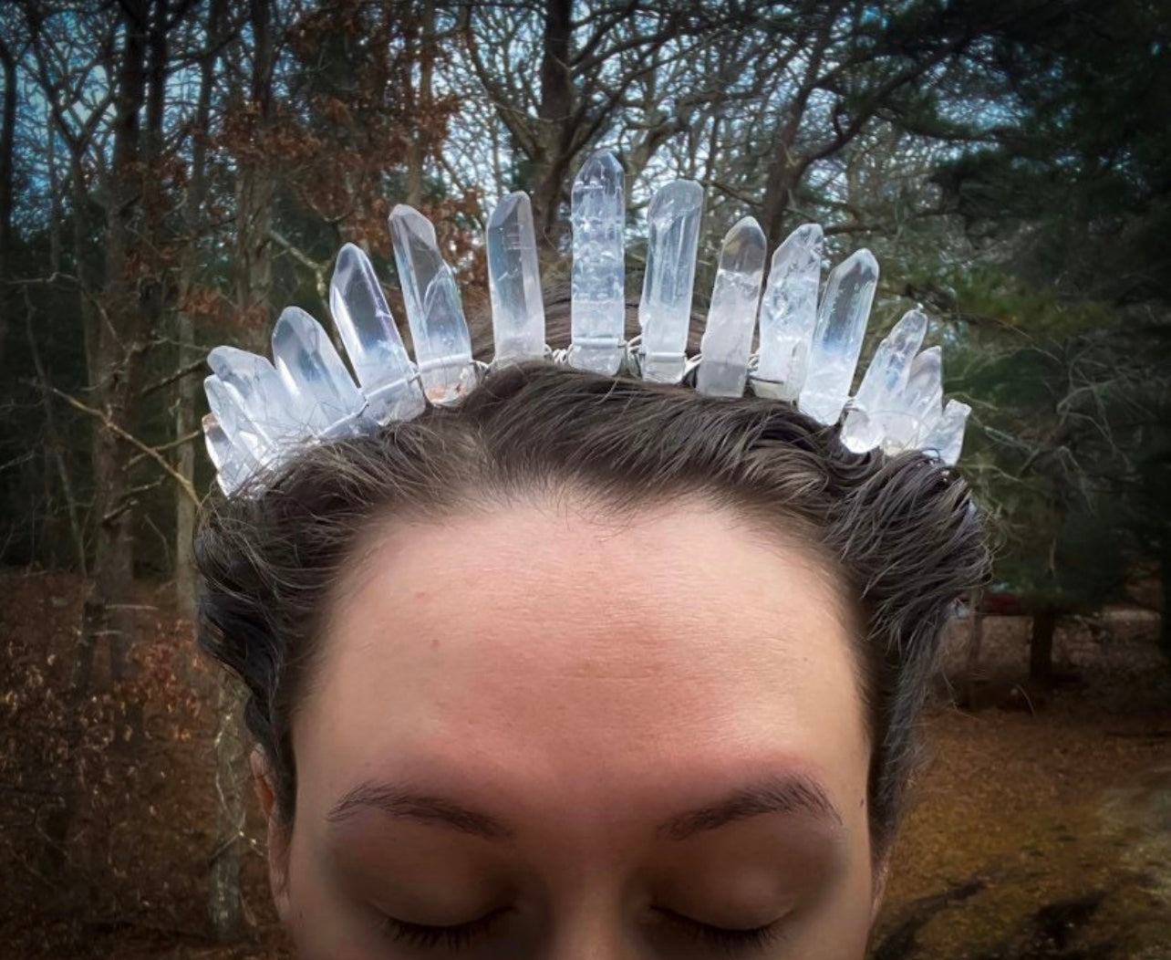 The Polished Clear Quartz Witch Crystal Crown