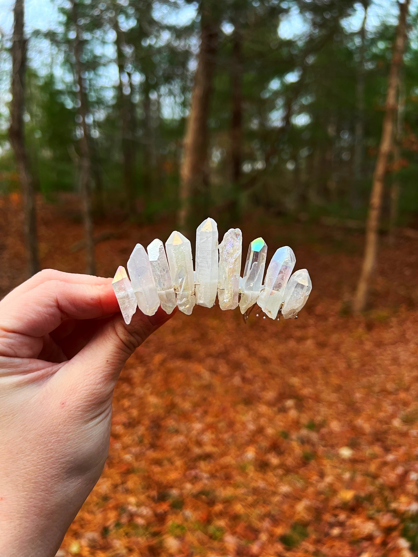 The Mini Raw Angel Aura Quartz Witch Crystal Crown