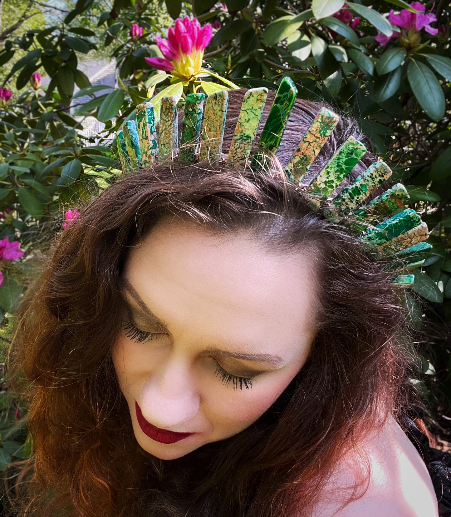 The Green Jasper Witch Crystal Crown