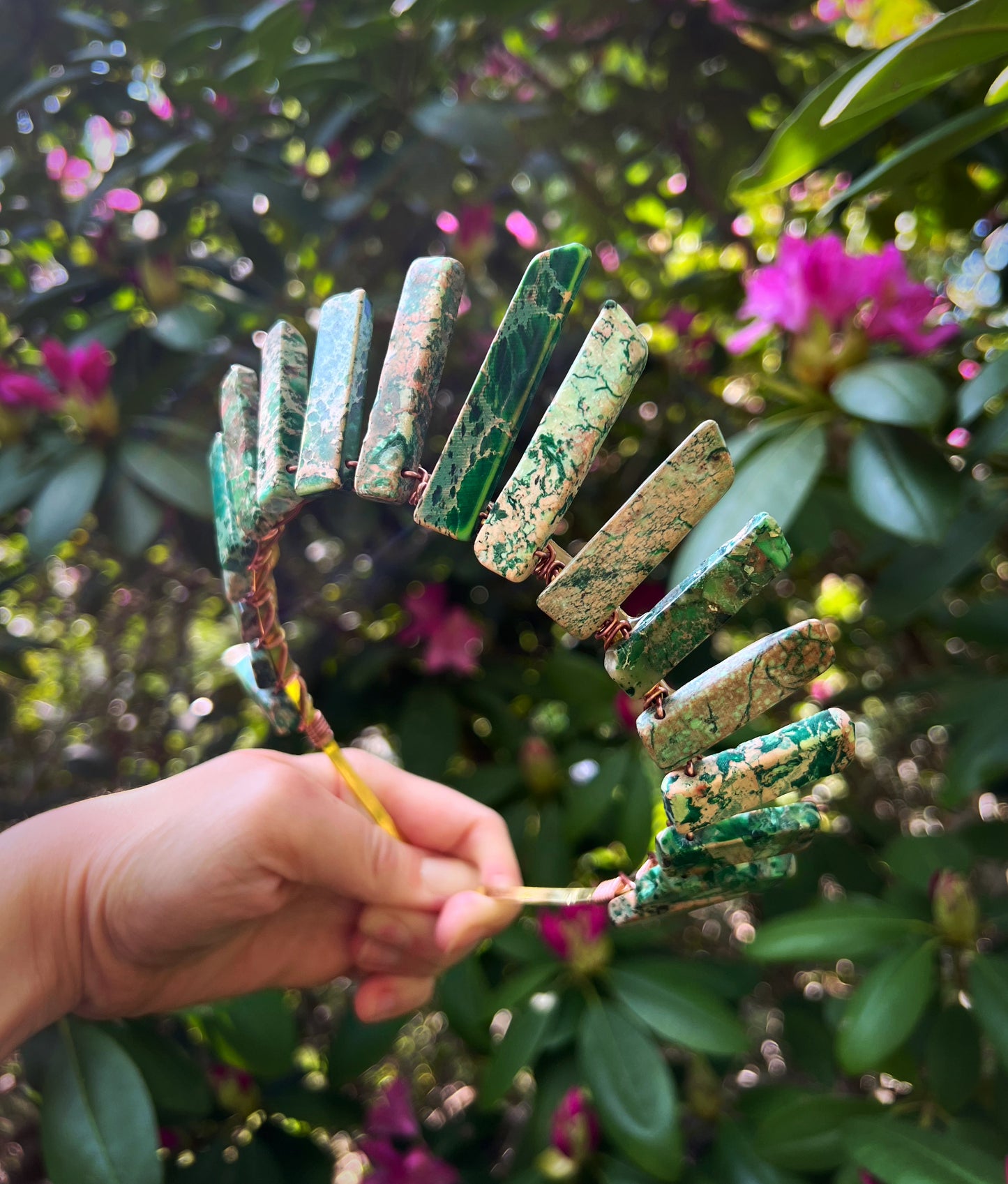 The Green Jasper Witch Crystal Crown