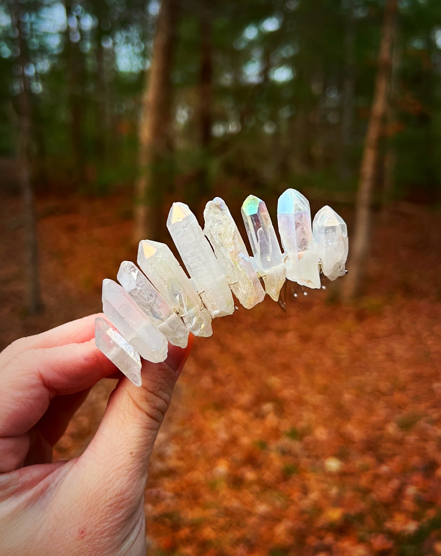 The Mini Raw Angel Aura Quartz Witch Crystal Crown