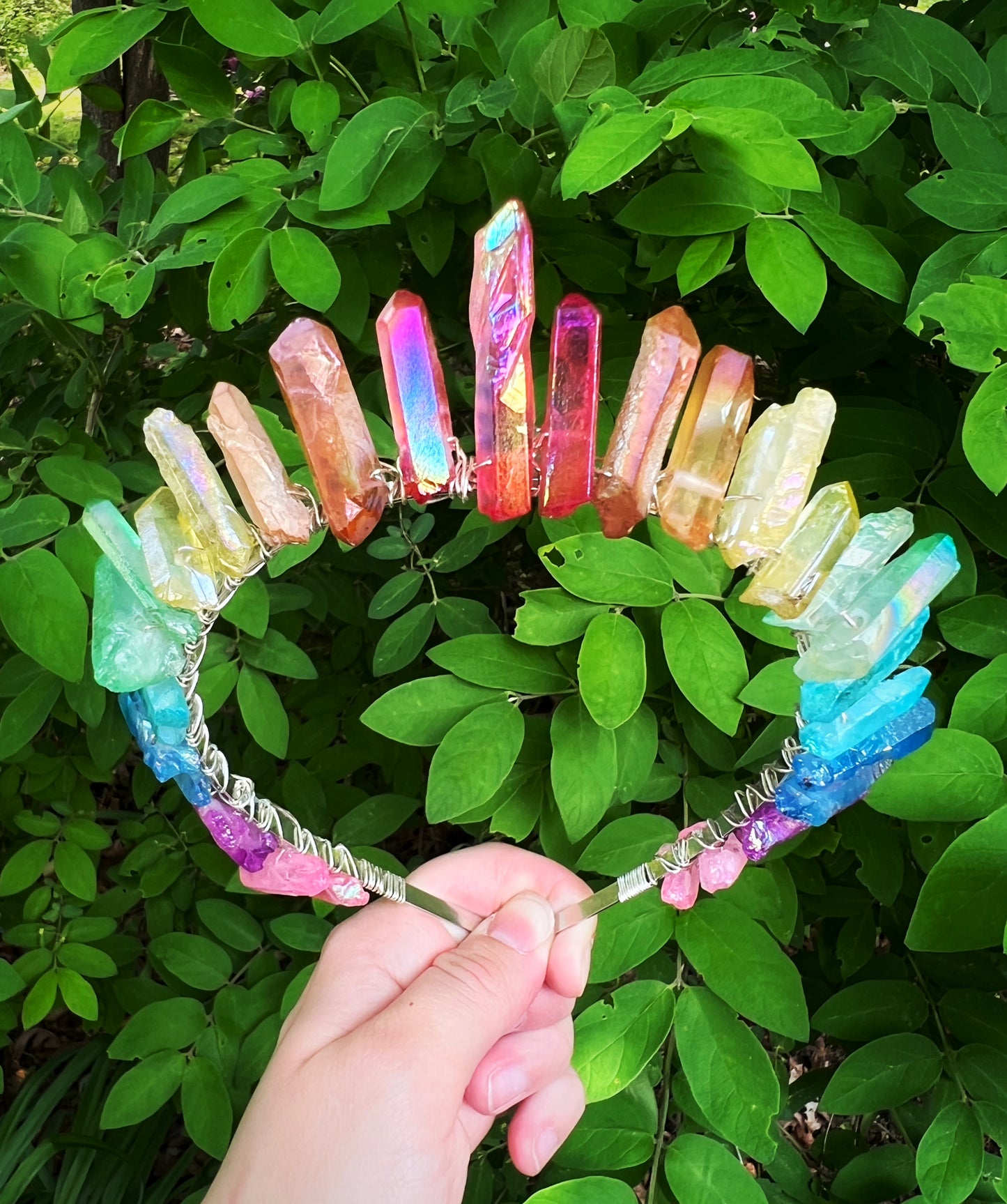 The Rainbow Ombré Crystal Crown